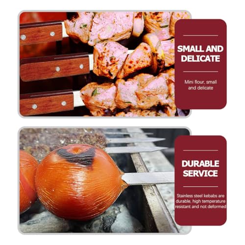 Brochetas para kebabs planas de 50 cm que evitan el giro de la carne en barbacoas, 4 piezas 4