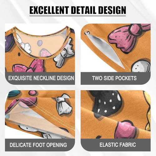 Pajama Sets Short Sleeve Colorful Bows and Polka Dots Soft Cotton Summer Sleepwear 2 Piece PJS Size 5-14T3