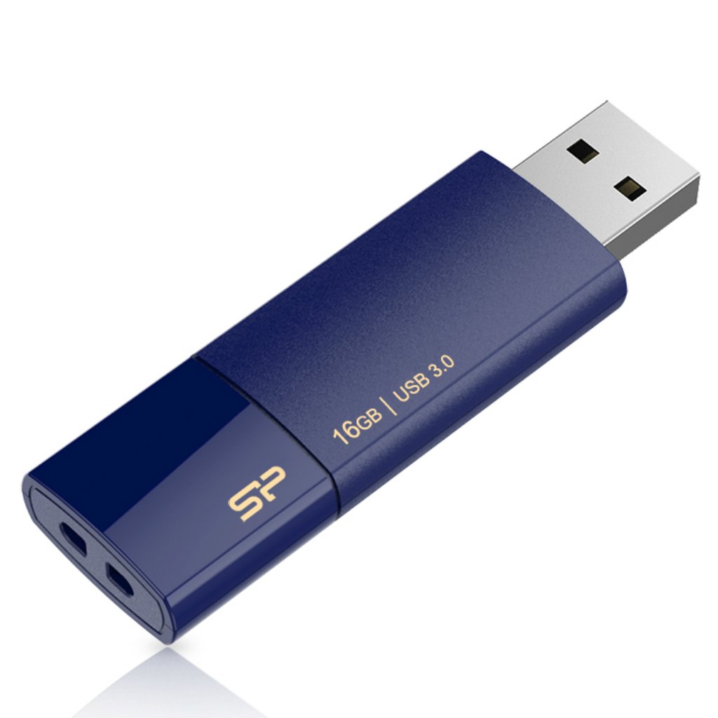 Silicon Power 16GB Blaze B05 USB 3.0 Retractable Flash Drive, Deep Blue (SP016GBUF3B05V1D)