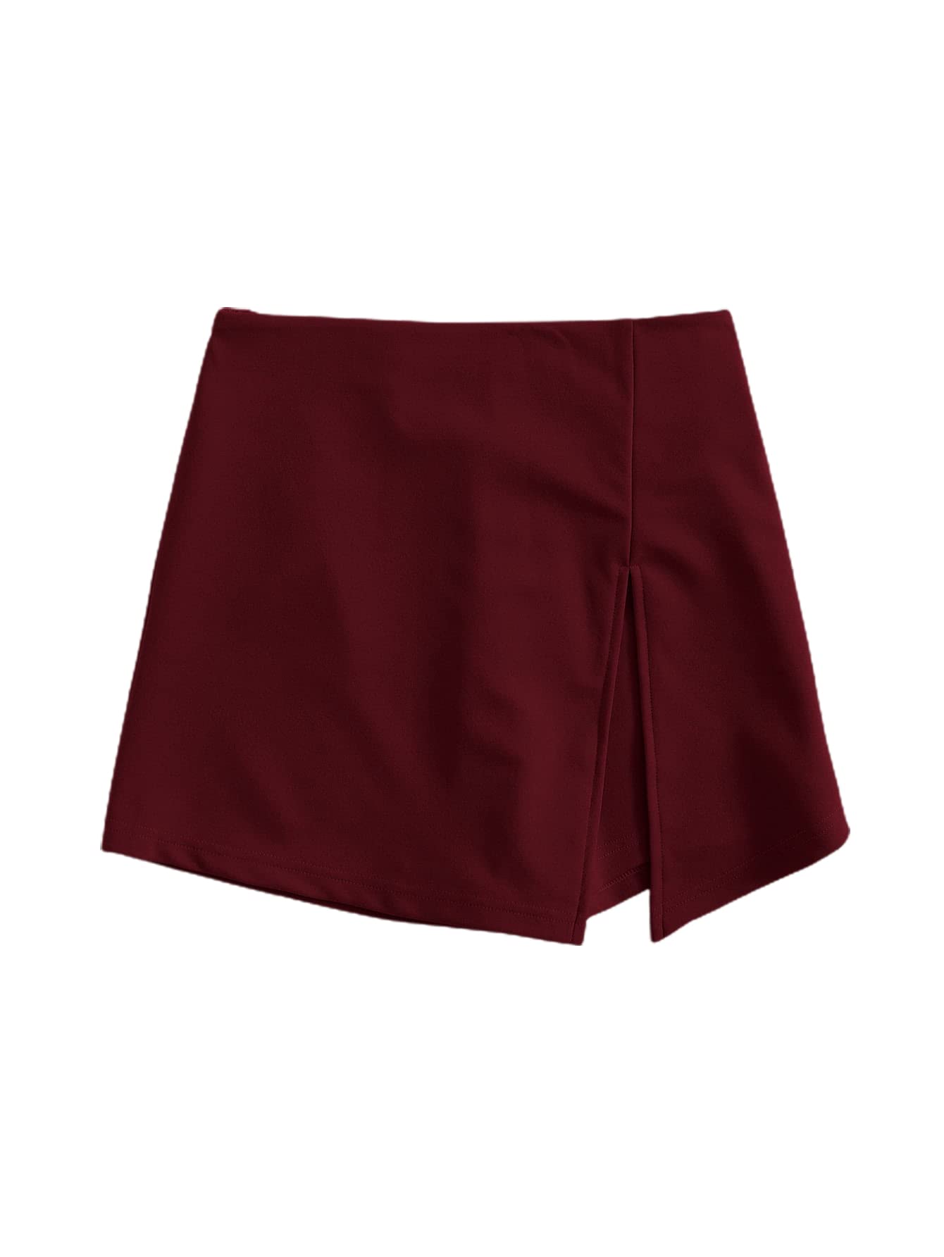 Floerns Women's Plus Size Asymmetrical Skorts High Waisted Skirts Shorts: 3X-Large Plus Burgundy