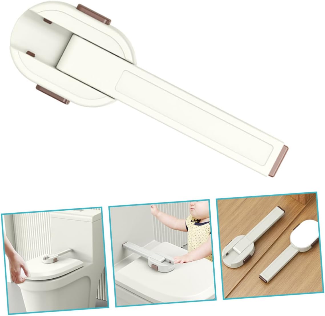ORFOFE Baby Toilet Lock for Children and Pets Universal Bathroom Safety Lid Lock Sturdy Plastic Design Prevents Accidental Opening Suitable for Toilet Types