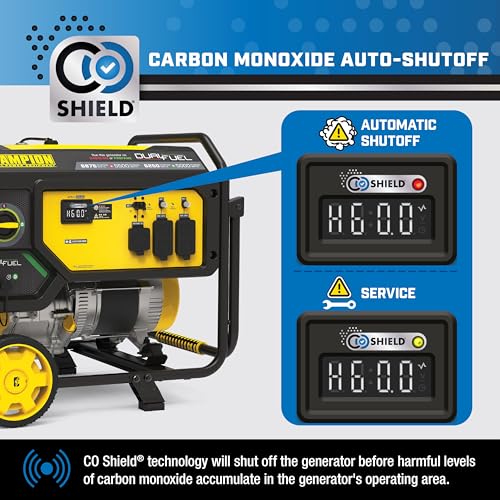 Champion 6875-Watt Dual-Fuel Portable Generator with CO Shield