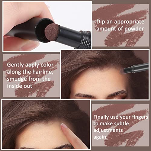 Boobeen Hairline Powder Stick Root Cover Up Instantly Hair Shadow Waterproof Hair Root Concealer For Thinning Hair Root Touch-Up Long-wear Lasting Quick Cover Hair Root