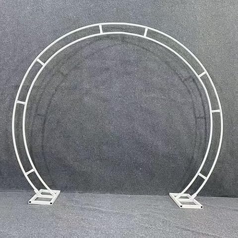 XOOFMASS Metal Wedding Arches for Ceremony Curved Wedding Arch Backdrop Stand, Balloon Arch Stand for Wedding Birthday Party Decor, Garden Arch Flower Stand Outdoor Indoor Use,White,2x2.4m/6.6x7.9ft Cover
