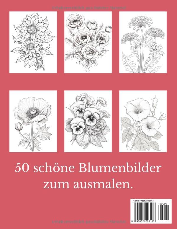 Blühende Gärten Blumen Malbuch: Schöne Blumen zum ausmalen für Erwachsene (Anime Malbuch)