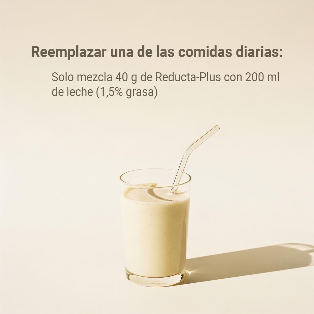 Reductaplus Batido Sustitutivo de Comida 600 g - 15 Raciones para Adelgazar Rápido con Proteínas Potentes y Saciedad Natural (Vainilla)