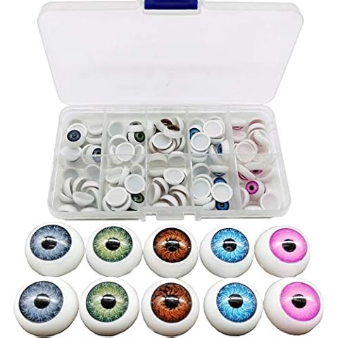 TIHOOD 100pcs 12mm Half Round Acrylic Doll Eyes Cover