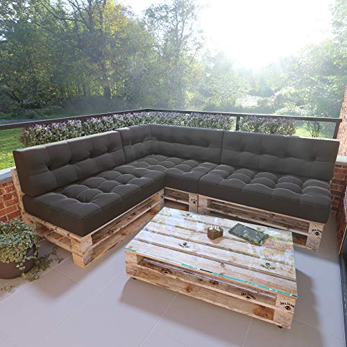 MSS 7er-Set/Einzelkissen Relax Palettenkissen Palettenauflage Stone