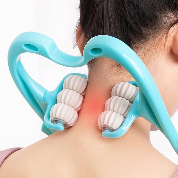 Neck Massager for Cervical Pain Relief, Manual Massage Roller for Shoulder and Neck, Trigger Point Massage Tool for Legs, Waist-image-39