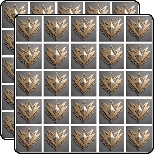 Golden Ethereum (ETH) Token 50 Pack Scrapbook Sticker - 1 Inch Small Decals for Planners, Journals, Laptops & Envelope Seals
