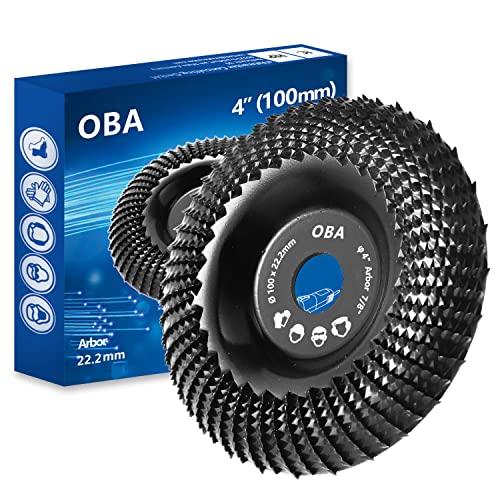 Oba Grinder Wheel Disc 4 Inch Wood Shaping Wheel, Wood Grinding Shaping Disk For Angle Grinders With 7/8” Arbor #TOP5