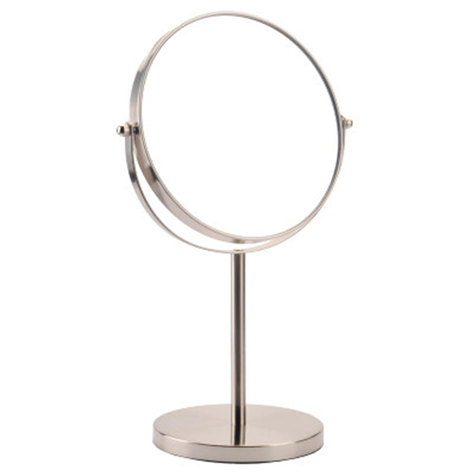 Rewis 7Inch Brushed Nickel Tabletop Rotation Makeup Mirror, Double Side Magnification Beauty Cosmetic Mirror, Countertop Standing Hd Shaving Mirror, Vanity Mirror For Beauty Salon,,3X