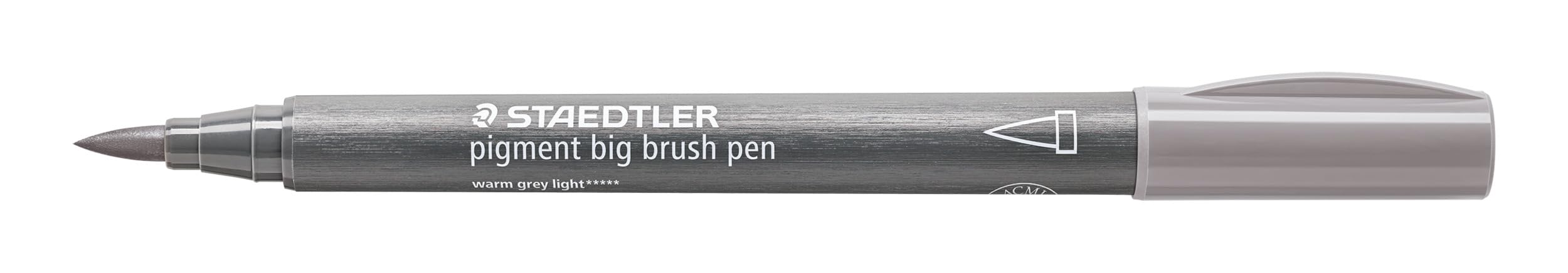 STAEDTLER pigment big brush pen 373 Gris chaud clair, lot de 10