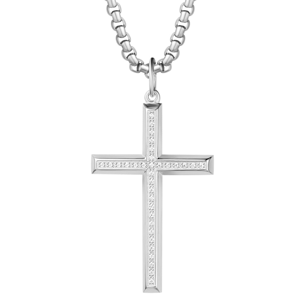FANCIME Halsketting met kruishanger voor heren en kinderen, van 925 sterling zilver, geelverguld, met roestvrijstalen ketting, kettinglengte: 56 cm, 4 x 2.5 x 56 cm, Roestvrij staal, Geen edelsteen FANCIME Halsketting met kruishanger voor heren en kinderen, van 925 sterling zilver, geelverguld, met roestvrijstalen ketting, kettinglengte: 56 cm, 4 x 2.5 x 56 cm, Roestvrij staal, Geen edelsteen