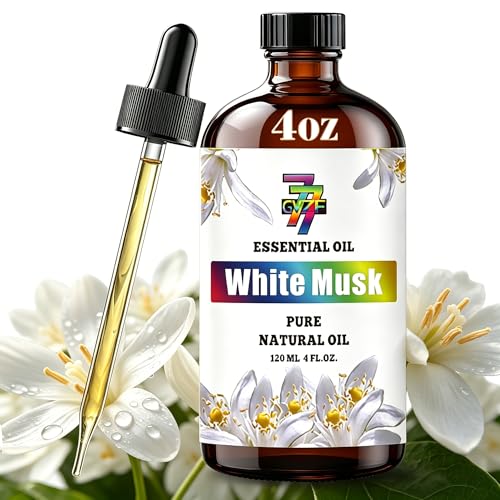 White Musk Essential Oil White Musk Oils for Diffuser Humidifier DIY Candles Soap Bedroom Office Yoga Gift Essential Oil GV77ZF White Musk Fragrance Oil - 4 fl oz (120 ml)