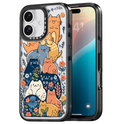 Coque iPhone 16 contre les chutes - Solution antichoc 2 m motif chat Rosarnnah durable