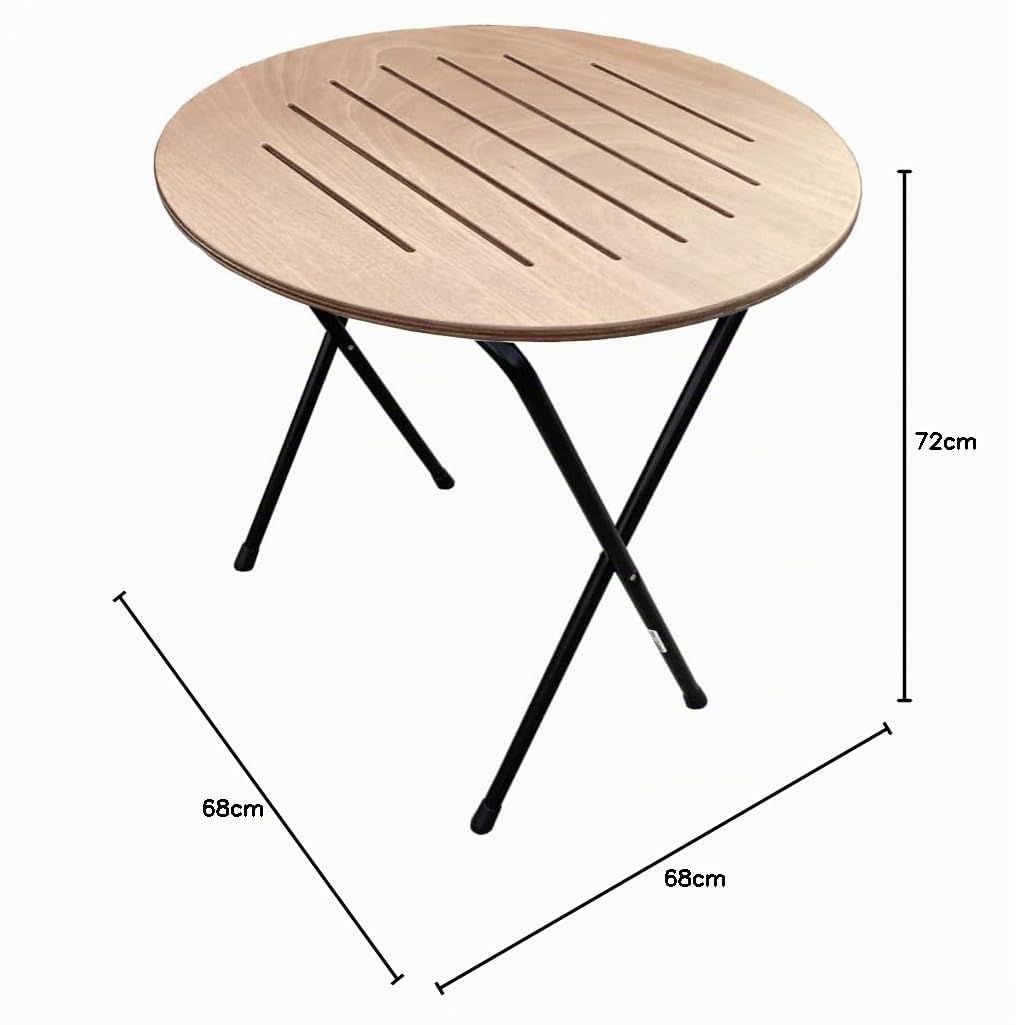 Castelmerlino Silvia Table Pliante, Métal, Okume Natural, Rond
