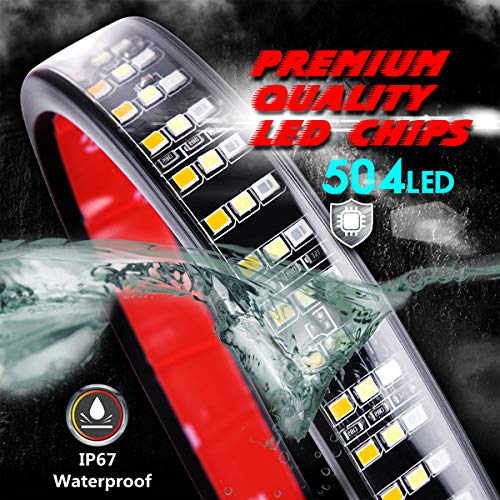 Goodream Tailgate Light Bar, Pickup Truck Trailers Car Accessories Tail Led Brake Turn Signal Strip Light With 3-Row 504 Leds And 4-Way Flat Connector Wire, Waterproof 12V (60 Inches) #TOP2