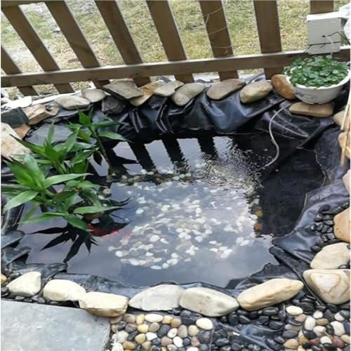 HOFSSI 1m/2m/3m/4m Pond LinerImpermeable Pond Lining, Flexible Foldable, Black Pond Membrane, 0.22mm Thickness, for Fish Pond Reservoir Aquaculture (Size : 3X5M)