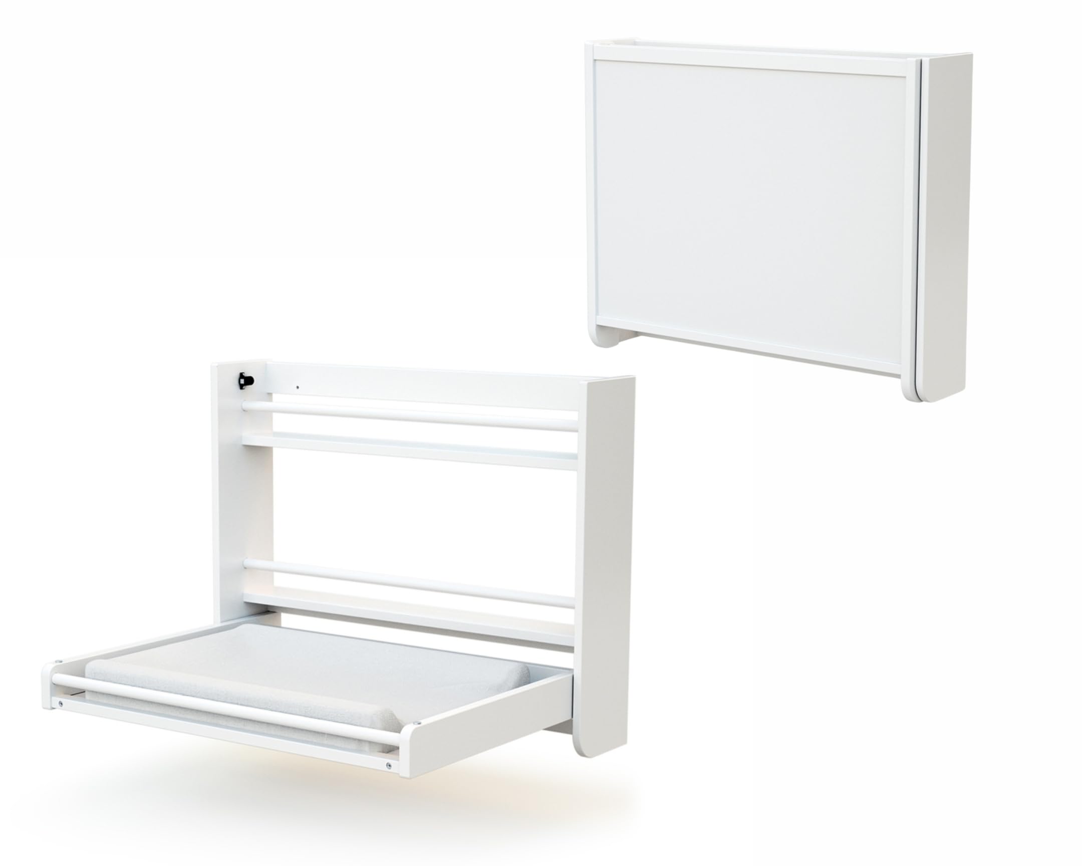 AT4 - Cambiador bebé pared plegable CONFORT madera - Blanco - 83 x 66 x 66 cm