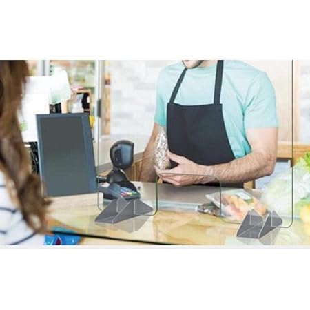 LOSA SNEEZE GUARD Acrylic Protecive Barrier Desk Checkout Shield Screen 50x60cm