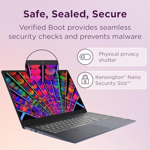 Image of Lenovo Chromebook 15.6 inchFHD Laptop, Intel Dual Core N4500, 8GB RAM, 128GB Storage (64GB eMMC+64GB SD Card), Business & Students Laptop, Anti-Glare, HDMI, USB, Webcam, WiFi 6, Bluetooth, Chrome OS, Blue