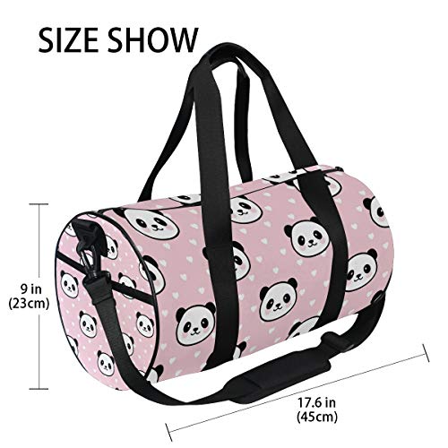 Cute Panda Duffel Bag,Canvas Travel Bag for Gym Sports and Overnight