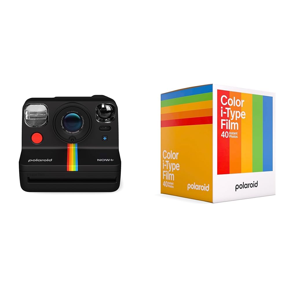 Polaroid Now+ Gen 2 Fotocamera Istantanea - Nero & Pellicola Istantanea Colore per i-Type - Confezione 40 Pellicole - 6010