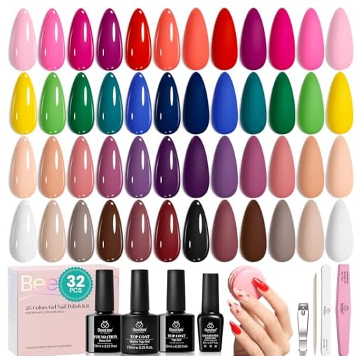 beetles Gel Polish Esmalte Em Beetles, Conjunto Com 25 Cores, Nude, Rosa, Vermelho, Azul, Coleção De Roupas Chiques 3 Peças Base, Top Coat, Kit Manicure, Salão, Faça Você Mesmo, Presente Para Casa,