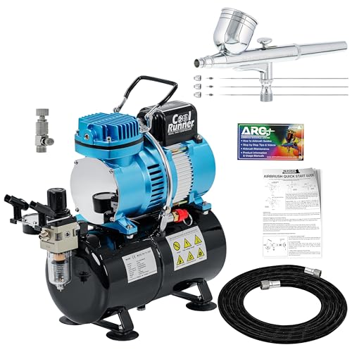 Master Airbrush Cool Runner II Dual Fan Kit with Gravity Brush