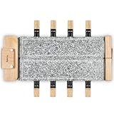 H.Koenig Appareil à Raclette 8 Personnes WOD362, Fromage, Fondue, Double Pierre de cuisson, Granit, Bois Naturel, Socle Pivotant à 180°, Plaques Amovibles, 8 Poêlons Antiadhésifs et 8 Spatules, 1400 W