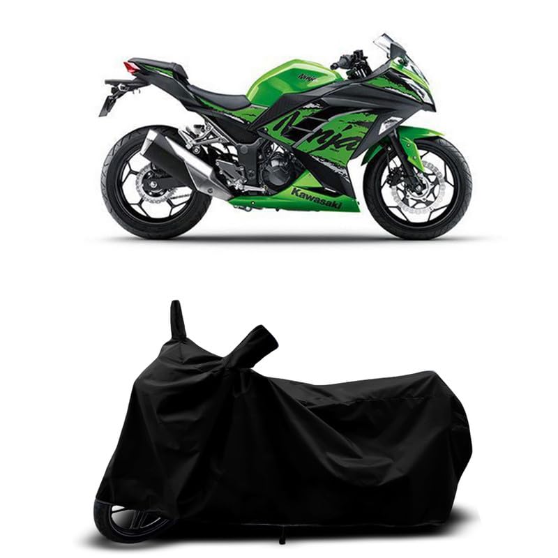 Image of DUFFEL-All Two Wheeler Bike /Scooty Body Cover Used for Kawasaki Ninja 300 Heat Protectio /Water Resistance /UV-Rays /Birds Dropping /Scratchproof /Dust Proof /Waterproof All Variants [Black]