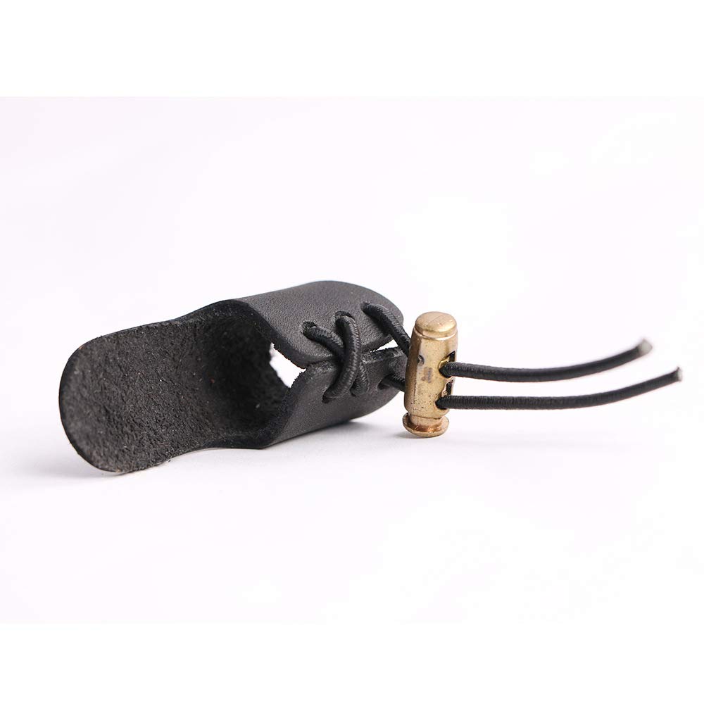 Namvo Lot de 2 doigts de tir à l'arc en cuir pour pouce et flèche pour la chasse - Noir