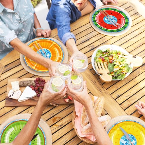 Platos de papel para piscina JarThenaAMCS: vajilla de frutas para fiestas en la playa 6