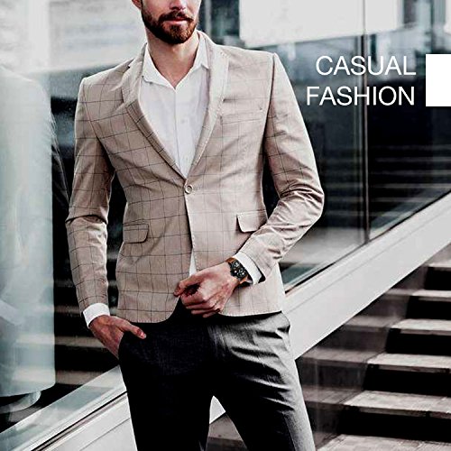 image for cofuo Mens Fashion Dress Analog Quartz Watch with Brown Leather Band U