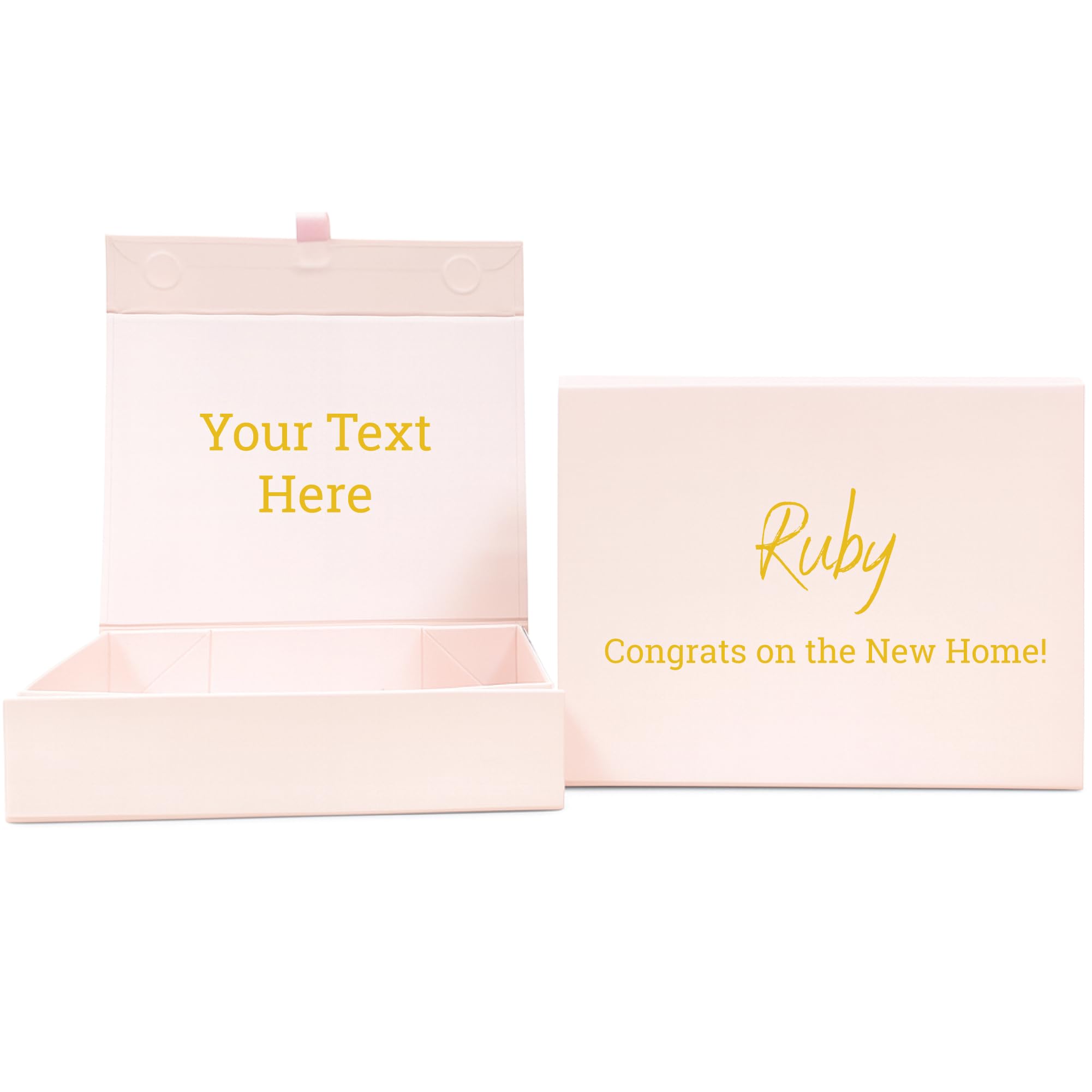 COOKIES AND KOALAS Personalised Foil Gift Box – Luxury Pink Magnetic Box – Medium 170×220×50 mm – Custom Gold or Silver Foil Text – Reusable for Birthdays, Anniversaries, Congratulations & Graduations