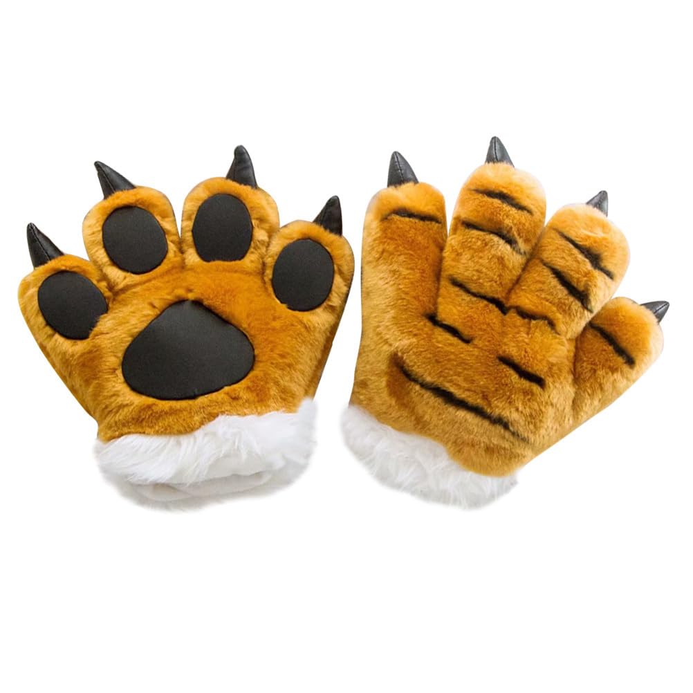 NUOBESTY Animals Claw Gloves Animals Hairy Hands Furry Werewolf Monster Hairy Costume Gloves Trick Props for Carnival Party Favors 1pc