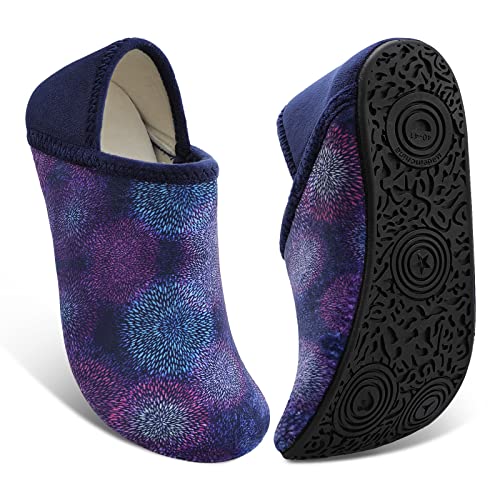 Image of Fires Womens Mens Slippers with Rubber Sole Soft-Lightweight House Slipper Socks Around House Shoes Non Slip Indoor /Outdoor