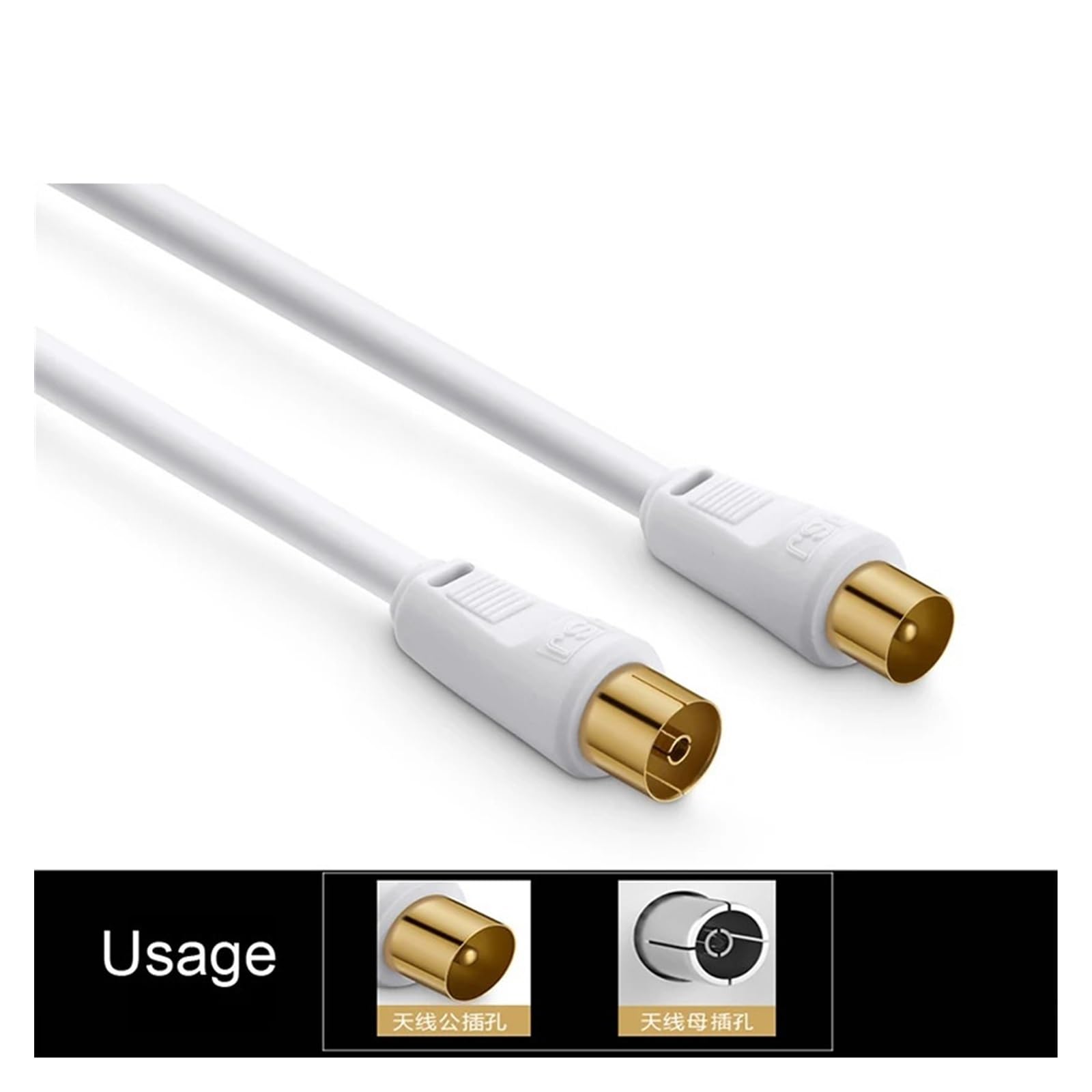 Antenna TV 9.5MM maschio a femmina RG6 Quad Shield CL2 cavo di prolunga satellitare antenna maschio a femmina connettore coassiale RF (Color : 10M)