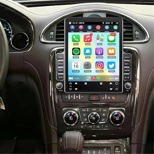 Car Stereo Radio Compatible for Chevrolet Traverse 2009-2017 with Carplay Android Auto GPS Navigation 9.7in Touchscreen Car Radio Player with Bluetooth Wifi FM/RDS SWC Split Screen + Backup Camera