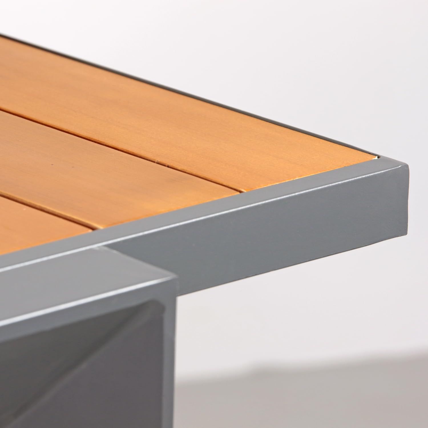 Brigros Estosa - Tavolo da Giardino Allungabile Olbia in Alluminio con Top in Legno di Eucalipto per Arredo Esterno, Grigio, 160/240x100x75 cm