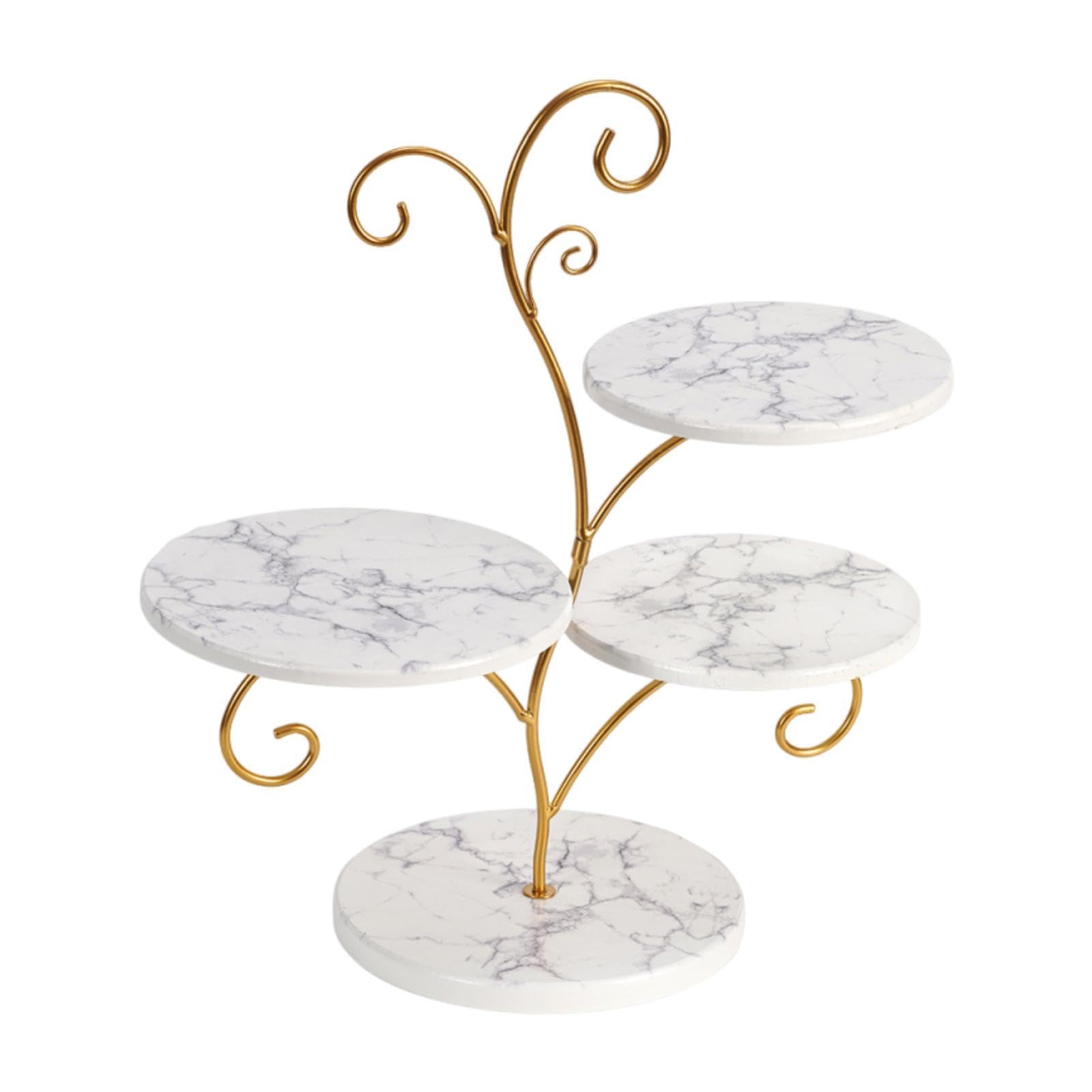 Tachiuwa 4 Tier Cupcake Stand Plate Snack Storage Rack Treats Display Stand Tiered Serving Tray for Banquet Wedding Table Decoration