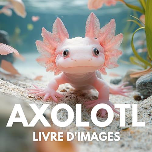 Livre d'images Axolotl: Une collection de 100 images étonnantes du célèbre amphibien souriant.