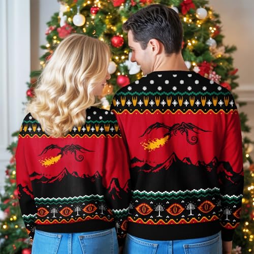Image of 99TIMORO Rings Lord Ugly Christmas Sweater for Men and Women, Holiday Pullover Novelty Crewneck Sweatshirt, Festive Outfit Gift
