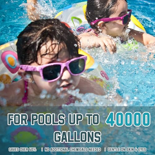 Salt Water Pool Chlorinator System - Saltwater Chlorine Generator with Smart App Control, USA Titanium Cell, for Pools Up to 40,000 Gallons