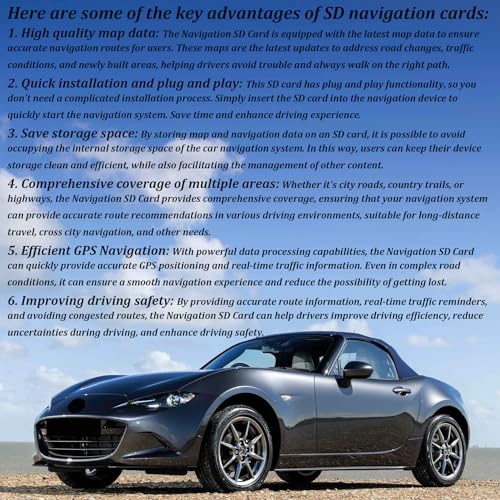 Upgraded BHP-166-EZ1T Navigation SD Card with Latest Maps Version Compatible with 3 6 CX-3 CX-5 CX-9 MX-5 2014-2023 USA/Canada/Mexico New Maps