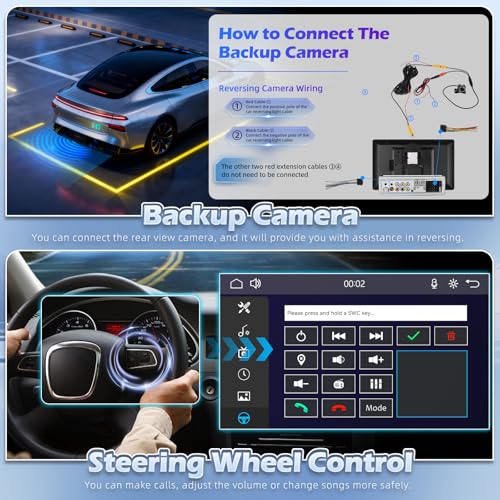 Image of Vertical Single Din Car Stereo, 10.4 Inch Rotatable Touch Screen Radio with Wireless Carplay & Android Auto, Support Backup Cam /GPS /Bluetooth /FM /RDS /Mirror Link /SWC /EQ