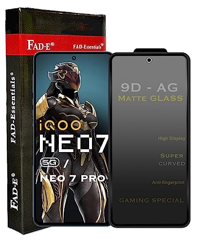 Image of FAD-E Tempered Glass Screen Protector Guard Compatible for iQOO Neo 7 5G / Neo 7 Pro 5G / Neo7 5G (Matte Transparent)