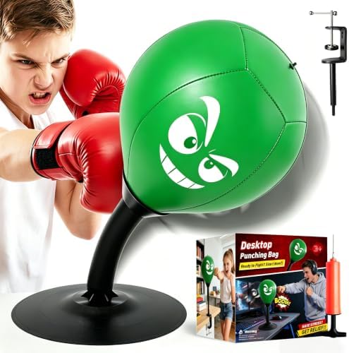 Desktop Punching Bag - Stress Buster with Desk Clamp and Heavy Du...