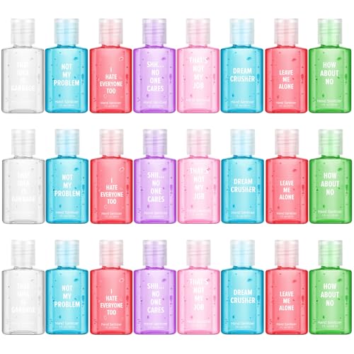 Frienda 24 Pcs Funny Hand Sanitizers with Sarcastic Sayings Mini Travel Size Pocket Hand Sanitizers...